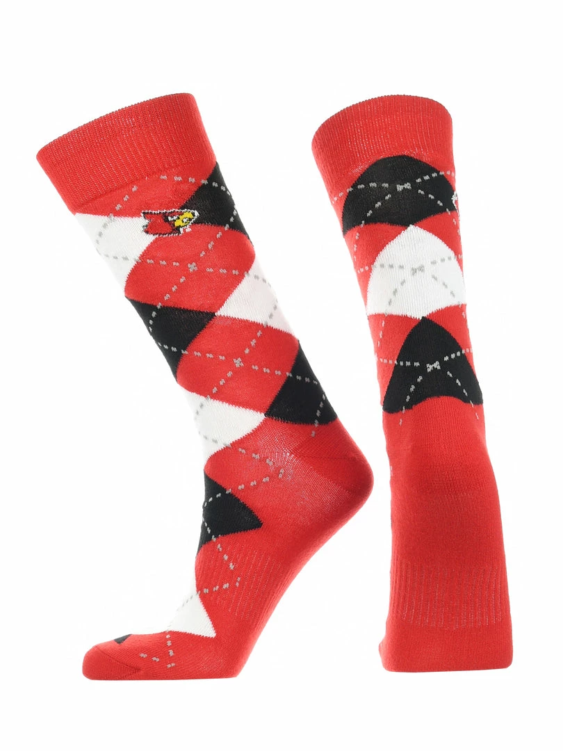 Wholesale ๐ TCK Louisville Cardinals Argyle ๐ Dress ๐งฆ Socks NCAA Fanwear Crew Length All Schools ๐ 2 TCK Louisville Cardinals Argyle Dress Socks NCAA Fanwear Crew Length All Schools