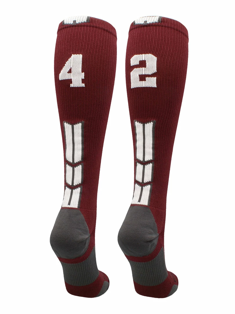 Best Sale ๐ MadSportsStuff Maroon Player ID Custom Number Over The Calf ๐งฆ Socks For ๐ฅ Softball โพ Baseball Football Boys And ๐ง Girls ๐ฅ Softball ๐งฆ Socks ๐ 87 MadSportsStuff Maroon Player ID Custom Number Over The Calf Socks For Softball Baseball Football Boys And Girls Softball Socks