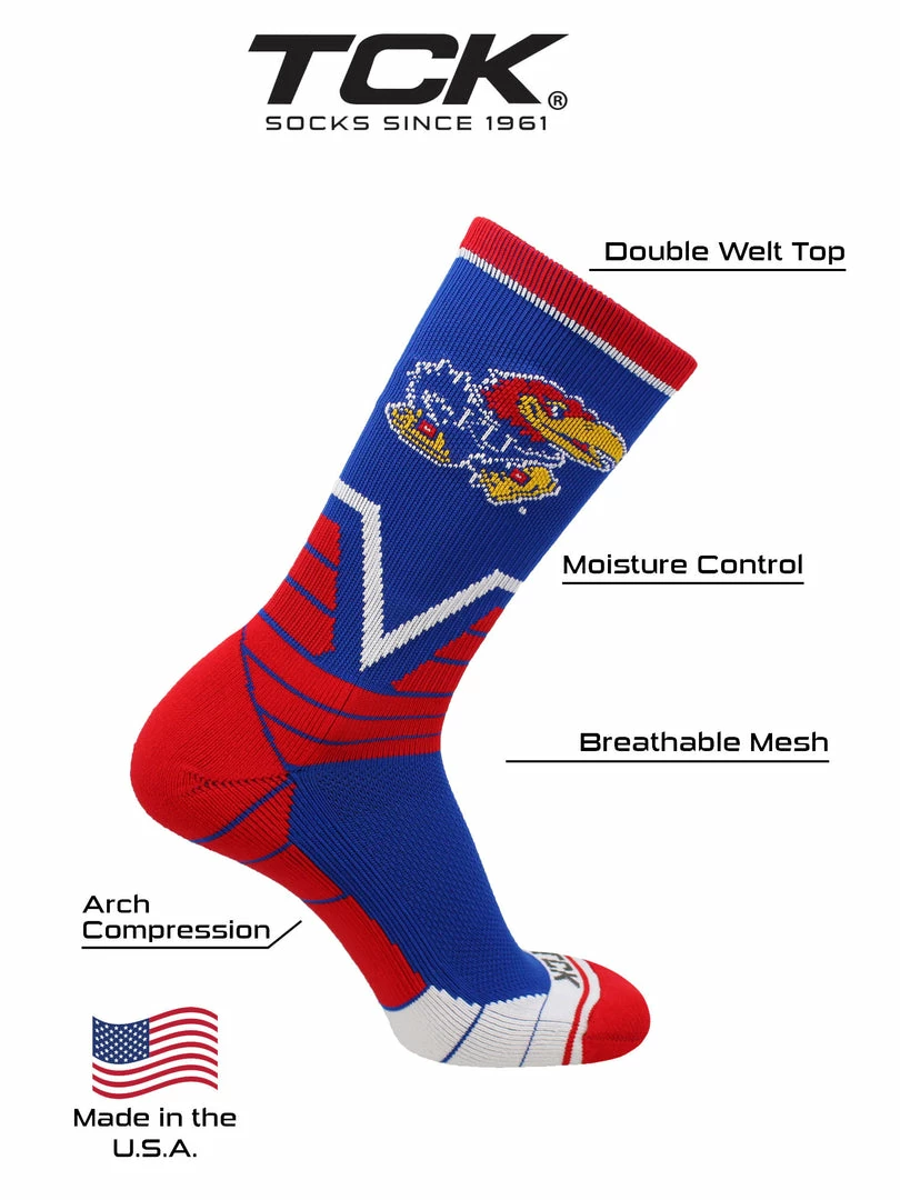 Outlet ๐ TCK Kansas Jayhawks ๐งฆ Socks Victory Crew All Schools ๐ฏ 4 TCK Kansas Jayhawks Socks Victory Crew All Schools