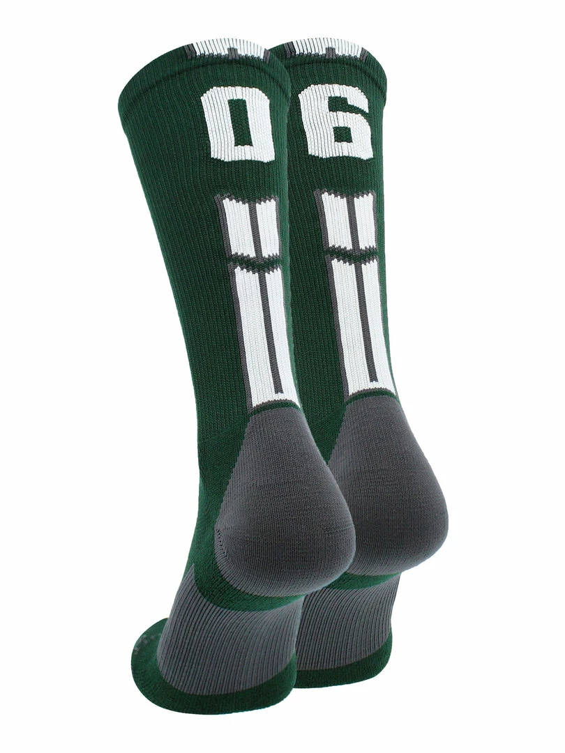 Buy โ๏ธ MadSportsStuff Dark Green Player ID Custom Number Crew ๐งฆ Socks For ๐ Basketball Lacrosse Volleyball Boys And ๐ง Girls ๐ 72 MadSportsStuff Dark Green Player ID Custom Number Crew Socks For Basketball Lacrosse Volleyball Boys And Girls