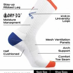 Best Sale 🔥 TCK Virginia Cavaliers 🧦 Socks Basic Crew White 🧦 Socks All Schools 🥰 6 TCK Virginia Cavaliers Socks Basic Crew White Socks All Schools