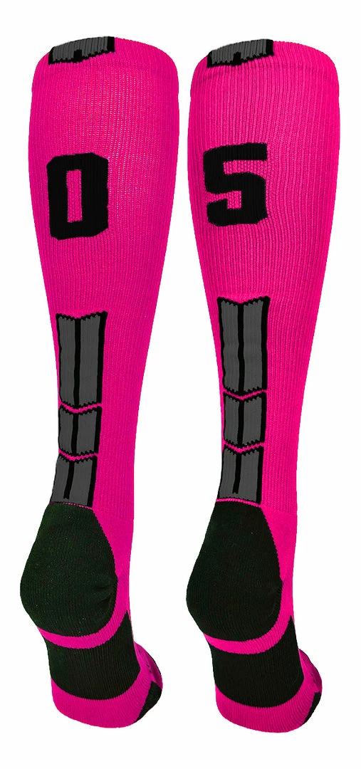 Best Sale ๐ MadSportsStuff โพ Baseball ๐งฆ Socks Neon Pink And Black Player ID Custom Number Over The Calf ๐งฆ Socks For ๐ฅ Softball โพ Baseball Football Boys And ๐ง Girls โจ 74 MadSportsStuff Baseball Socks Neon Pink And Black Player ID Custom Number Over The Calf Socks For Softball Baseball Football Boys And Girls