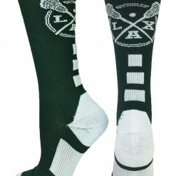 MadSportsStuff LAX Lacrosse Socks With Lacrosse Sticks Athletic Crew Socks (multiple Colors)