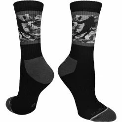 MadSportsStuff Lacrosse Socks With Player On Camo Background Crew Socks (multiple Colors)