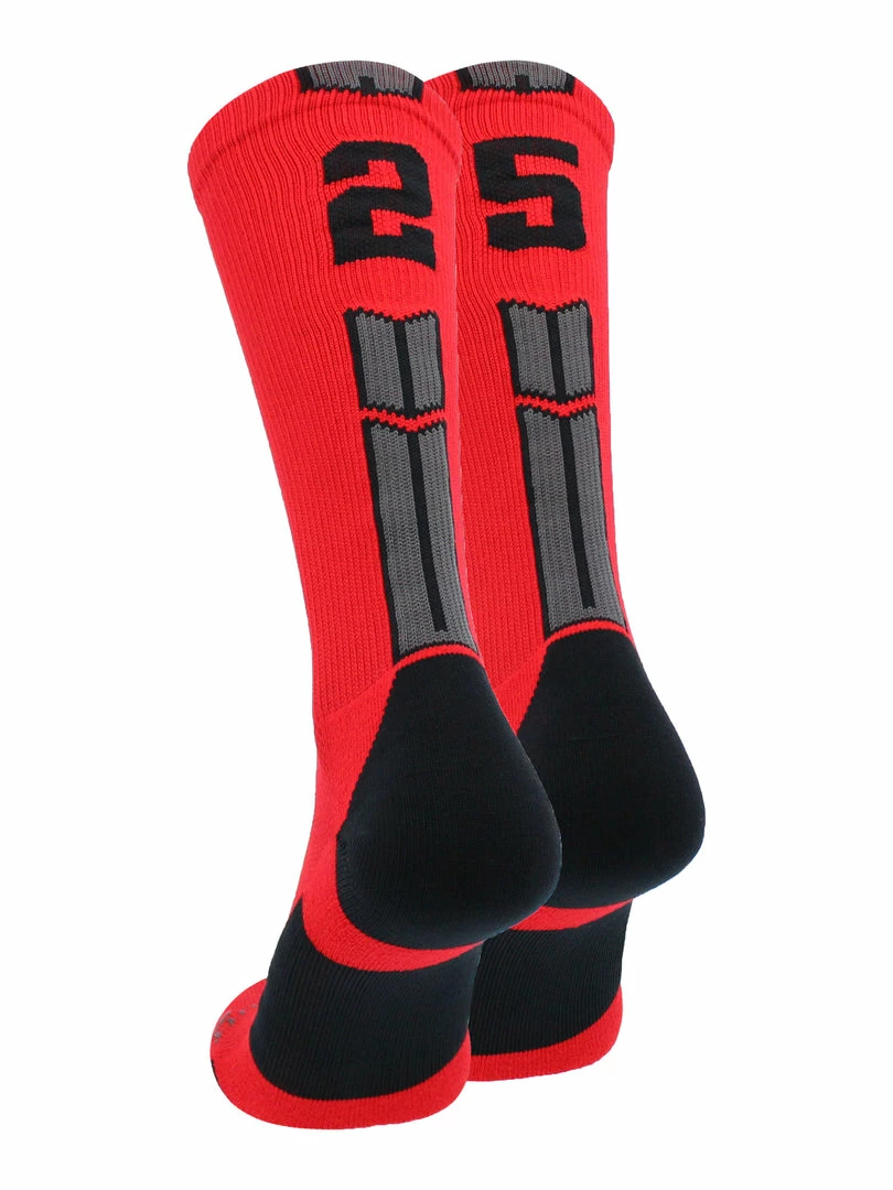 Promo ๐ MadSportsStuff Red And Black Player ID Custom Number Crew ๐งฆ Socks For ๐ Basketball Lacrosse Volleyball Boys And ๐ง Girls Volleyball ๐งฆ Socks โจ 81 MadSportsStuff Red And Black Player ID Custom Number Crew Socks For Basketball Lacrosse Volleyball Boys And Girls Volleyball Socks