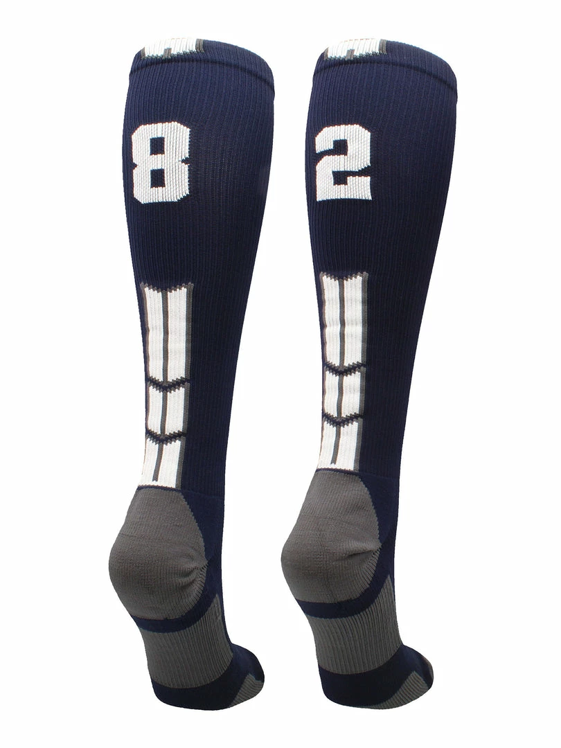 Best Sale ๐คฉ MadSportsStuff Navy Player ID Custom Number Over The Calf ๐งฆ Socks For ๐ฅ Softball โพ Baseball Football Boys And ๐ง Girls โจ 50 MadSportsStuff Navy Player ID Custom Number Over The Calf Socks For Softball Baseball Football Boys And Girls