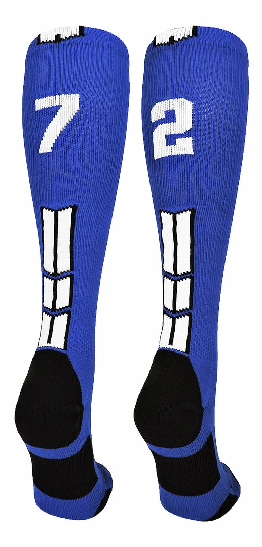 Wholesale ๐ MadSportsStuff โพ Baseball ๐งฆ Socks Royal Player ID Custom Number Over The Calf ๐งฆ Socks For ๐ฅ Softball โพ Baseball Football Boys And ๐ง Girls ๐ 8 MadSportsStuff Baseball Socks Royal Player ID Custom Number Over The Calf Socks For Softball Baseball Football Boys And Girls