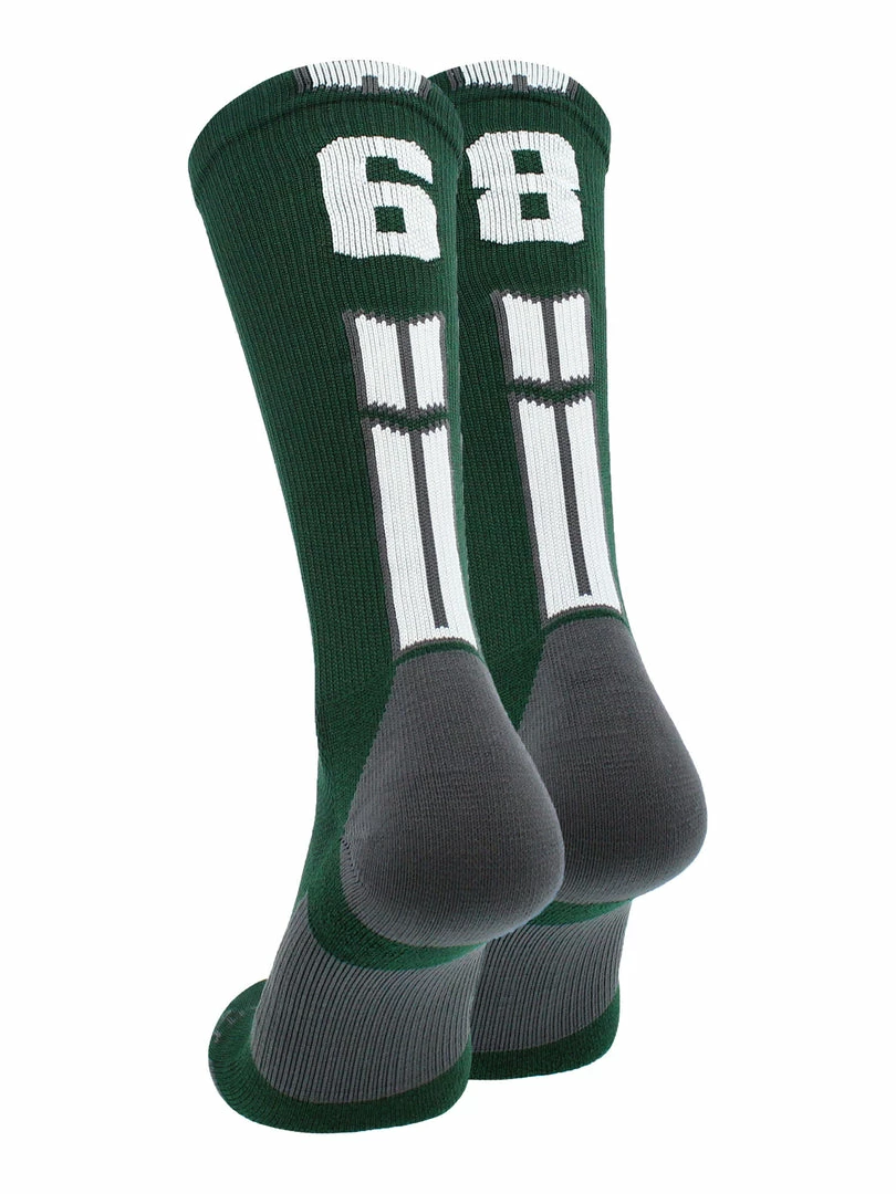 Buy โ๏ธ MadSportsStuff Dark Green Player ID Custom Number Crew ๐งฆ Socks For ๐ Basketball Lacrosse Volleyball Boys And ๐ง Girls ๐ 11 MadSportsStuff Dark Green Player ID Custom Number Crew Socks For Basketball Lacrosse Volleyball Boys And Girls