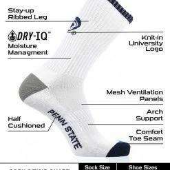 Best deal ๐ TCK Penn State Nittany Lions ๐งฆ Socks Basic Crew White ๐งฆ Socks All Schools ๐คฉ 6 TCK Penn State Nittany Lions Socks Basic Crew White Socks All Schools