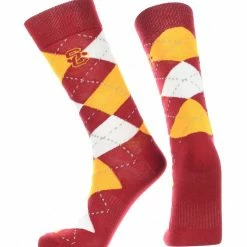 TCK USC Trojans Argyle Dress Socks NCAA Fanwear Crew Length