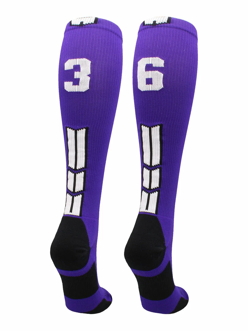 New โ๏ธ MadSportsStuff Purple Player ID Custom Number Over The Calf ๐งฆ Socks For ๐ฅ Softball โพ Baseball Football Boys And ๐ง Girls ๐ 105 MadSportsStuff Purple Player ID Custom Number Over The Calf Socks For Softball Baseball Football Boys And Girls