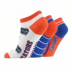 TCK All Schools Florida Gators No Show Socks Full Field 3 Pack