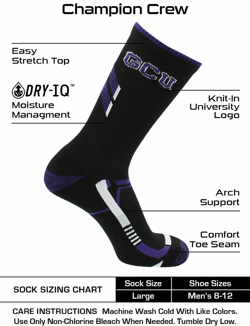 Coupon ๐ TCK GCU Lopes Grand Canyon Antelopes ๐งฆ Socks Grand Canyon University Antelopes Champion Crew ๐งฆ Socks All Schools โจ 3 TCK GCU Lopes Grand Canyon Antelopes Socks Grand Canyon University Antelopes Champion Crew Socks All Schools