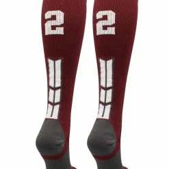 Best Sale ๐ MadSportsStuff ๐ฅ Softball ๐งฆ Socks Maroon Player ID Custom Number Over The Calf ๐งฆ Socks For ๐ฅ Softball โพ Baseball Football Boys And ๐ง Girls ๐คฉ 182 MadSportsStuff Softball Socks Maroon Player ID Custom Number Over The Calf Socks For Softball Baseball Football Boys And Girls