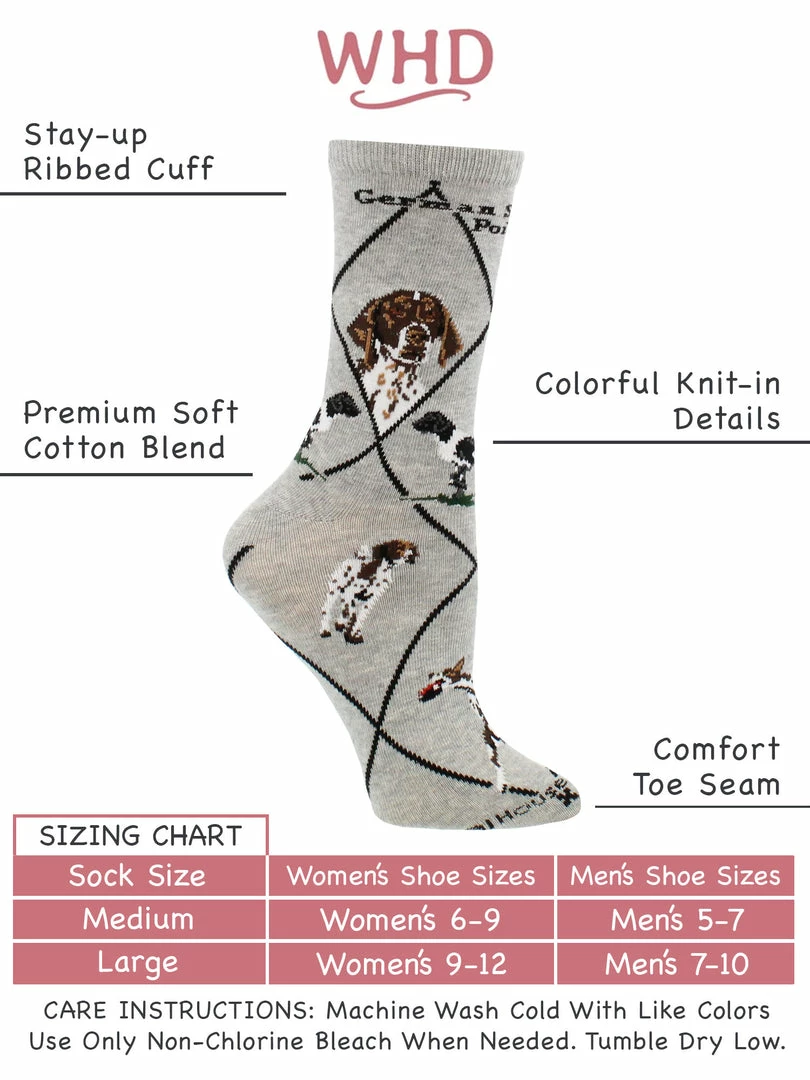Best deal 🤩 WHD German Shorthaired Pointer 🧦 Socks For 👩 Women Gift For 🐶 Dog Lovers Crazy 🧦 Socks - Crew 💯 3 WHD German Shorthaired Pointer Socks For Women Gift For Dog Lovers Crazy Socks - Crew