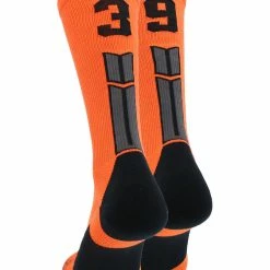 Brand new 😀 MadSportsStuff Orange And Black Player ID Custom Number Crew 🧦 Socks For 🏀 Basketball Lacrosse Volleyball Boys And 👧 Girls 🤩 194 MadSportsStuff Orange And Black Player ID Custom Number Crew Socks For Basketball Lacrosse Volleyball Boys And Girls