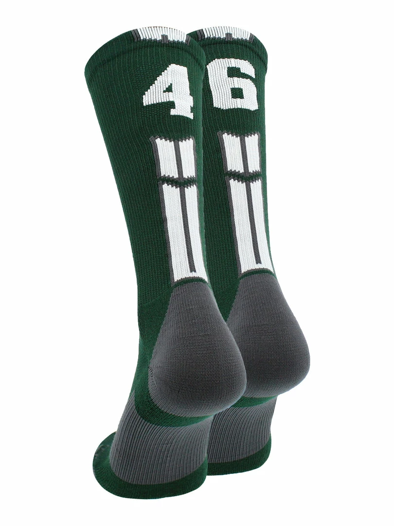 Buy โ๏ธ MadSportsStuff Dark Green Player ID Custom Number Crew ๐งฆ Socks For ๐ Basketball Lacrosse Volleyball Boys And ๐ง Girls ๐ 83 MadSportsStuff Dark Green Player ID Custom Number Crew Socks For Basketball Lacrosse Volleyball Boys And Girls