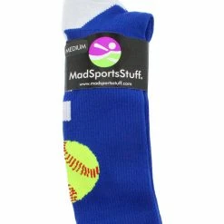 MadSportsStuff Softball Logo Athletic Crew Socks (multiple Colors) Softball Socks