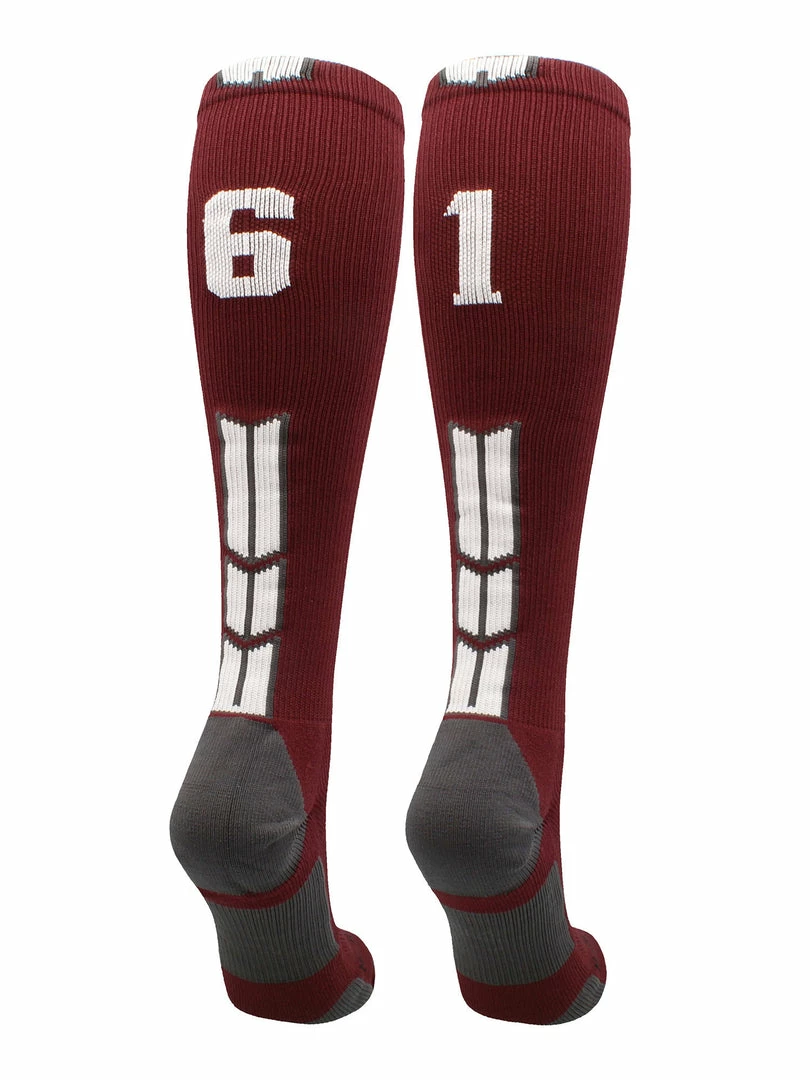 Best Sale ๐ MadSportsStuff Maroon Player ID Custom Number Over The Calf ๐งฆ Socks For ๐ฅ Softball โพ Baseball Football Boys And ๐ง Girls ๐ฅ Softball ๐งฆ Socks ๐ 18 MadSportsStuff Maroon Player ID Custom Number Over The Calf Socks For Softball Baseball Football Boys And Girls Softball Socks