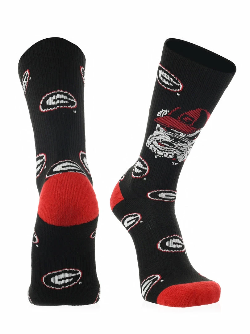 Deals ❤️ TCK Georgia Bulldogs 🧦 Socks Crew Length Sock Mayhem All Schools ⌛ 4 TCK Georgia Bulldogs Socks Crew Length Sock Mayhem All Schools