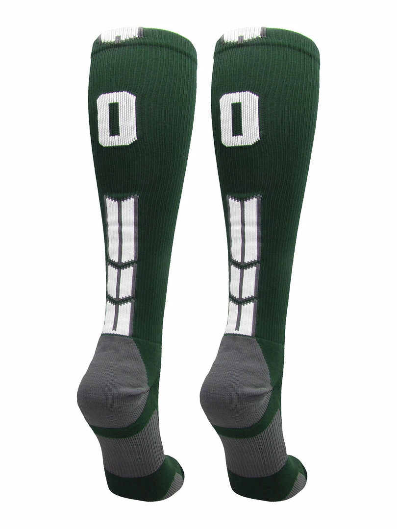 Hot Sale โ๏ธ MadSportsStuff Dark Green Player ID Custom Number Over The Calf ๐งฆ Socks For ๐ฅ Softball โพ Baseball Football Boys And ๐ง Girls ๐ 7 MadSportsStuff Dark Green Player ID Custom Number Over The Calf Socks For Softball Baseball Football Boys And Girls