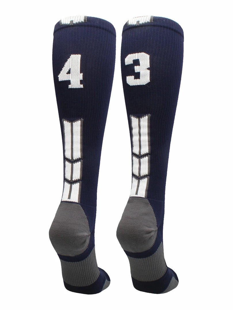 Best Sale ๐คฉ MadSportsStuff Navy Player ID Custom Number Over The Calf ๐งฆ Socks For ๐ฅ Softball โพ Baseball Football Boys And ๐ง Girls โจ 89 MadSportsStuff Navy Player ID Custom Number Over The Calf Socks For Softball Baseball Football Boys And Girls