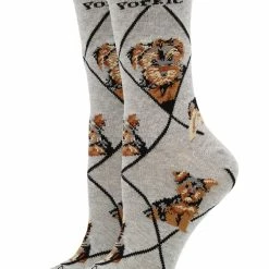 WHD Crazy Socks - Crew Yorkie Puppy Socks For Women Gift For Dog Lovers