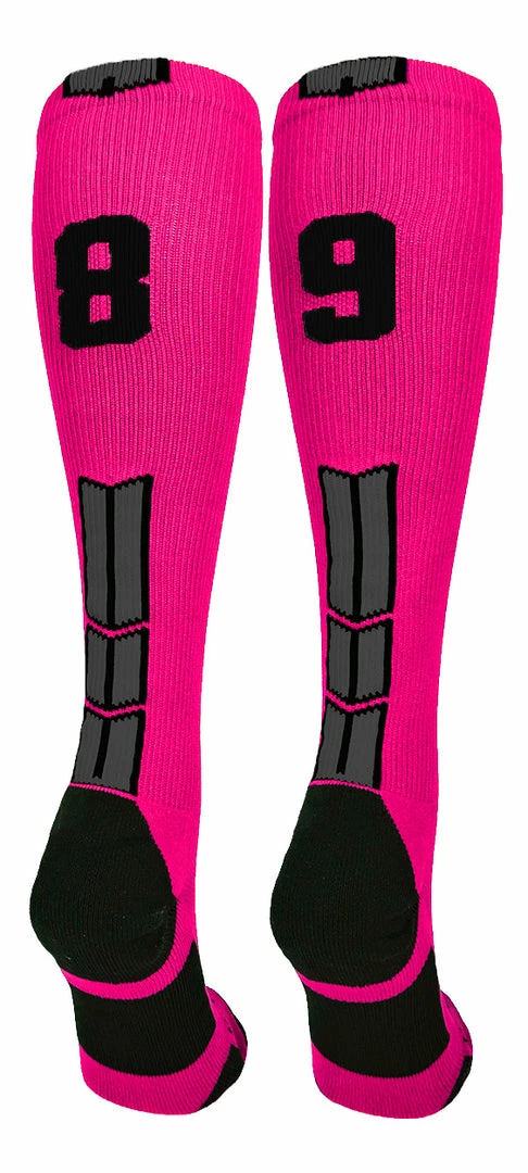 Best Sale ๐ MadSportsStuff โพ Baseball ๐งฆ Socks Neon Pink And Black Player ID Custom Number Over The Calf ๐งฆ Socks For ๐ฅ Softball โพ Baseball Football Boys And ๐ง Girls โจ 41 MadSportsStuff Baseball Socks Neon Pink And Black Player ID Custom Number Over The Calf Socks For Softball Baseball Football Boys And Girls