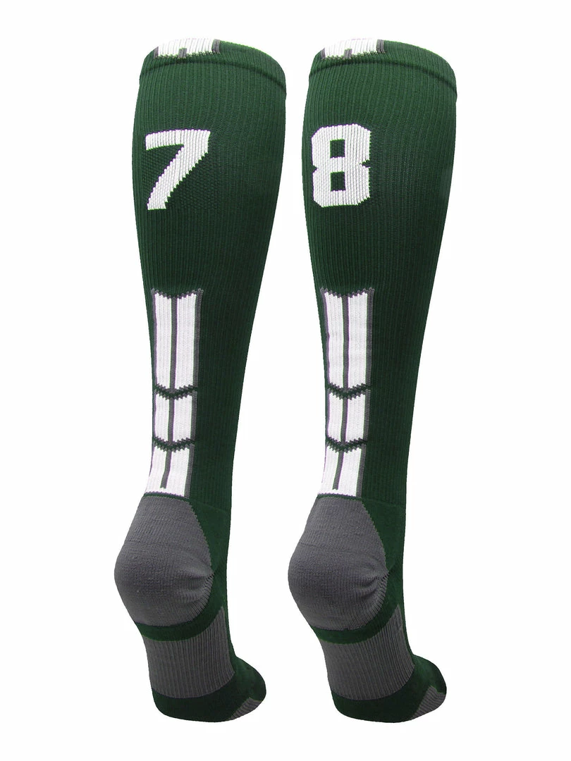 Best Pirce ๐ MadSportsStuff Dark Green Player ID Custom Number Over The Calf ๐งฆ Socks For ๐ฅ Softball โพ Baseball Football Boys And ๐ง Girls ๐ฅ Softball ๐งฆ Socks ๐คฉ 52 MadSportsStuff Dark Green Player ID Custom Number Over The Calf Socks For Softball Baseball Football Boys And Girls Softball Socks