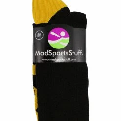 MadSportsStuff Gold Ribbon Childhood Cancer Awareness Socks In Over The Calf Length Baseball Socks