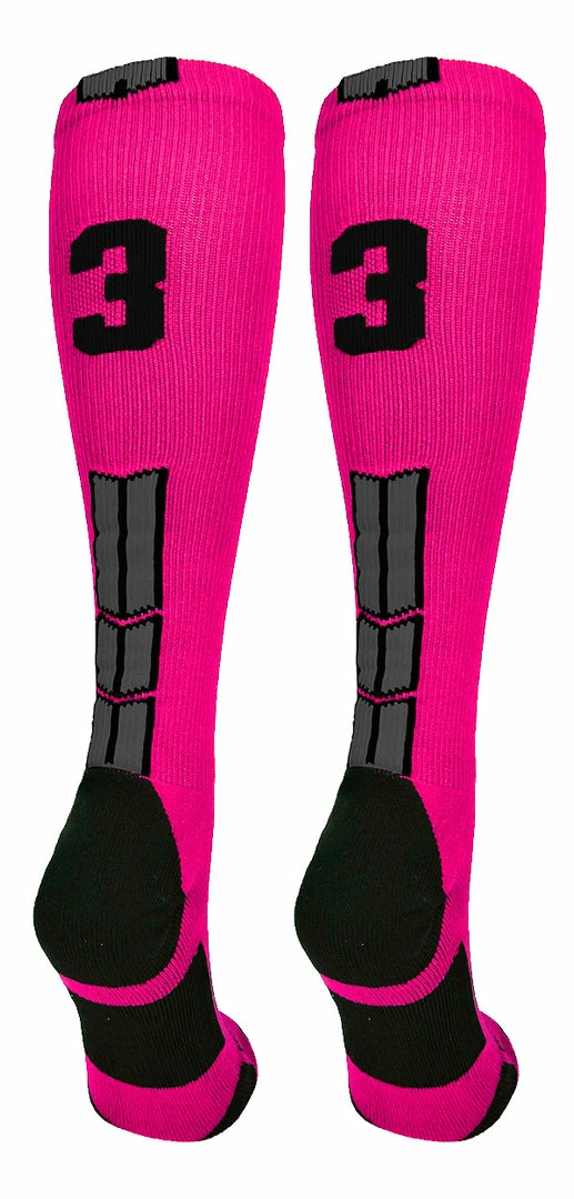 Best Sale ๐ MadSportsStuff โพ Baseball ๐งฆ Socks Neon Pink And Black Player ID Custom Number Over The Calf ๐งฆ Socks For ๐ฅ Softball โพ Baseball Football Boys And ๐ง Girls โจ 97 MadSportsStuff Baseball Socks Neon Pink And Black Player ID Custom Number Over The Calf Socks For Softball Baseball Football Boys And Girls