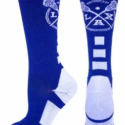 MadSportsStuff LAX Lacrosse Socks With Lacrosse Sticks Athletic Crew Socks (multiple Colors)