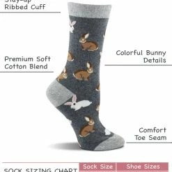 WHD Bunny Socks For Women - Rabbit Lovers Easter Gift - 2-Pack