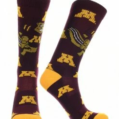 TCK Minnesota Golden Gophers Socks Crew Length Sock Mayhem All Schools