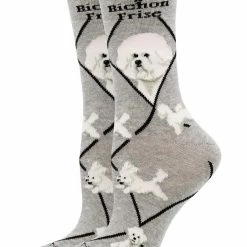 WHD Crazy Socks - Crew Bichon Socks For Women Gift For Dog Lovers