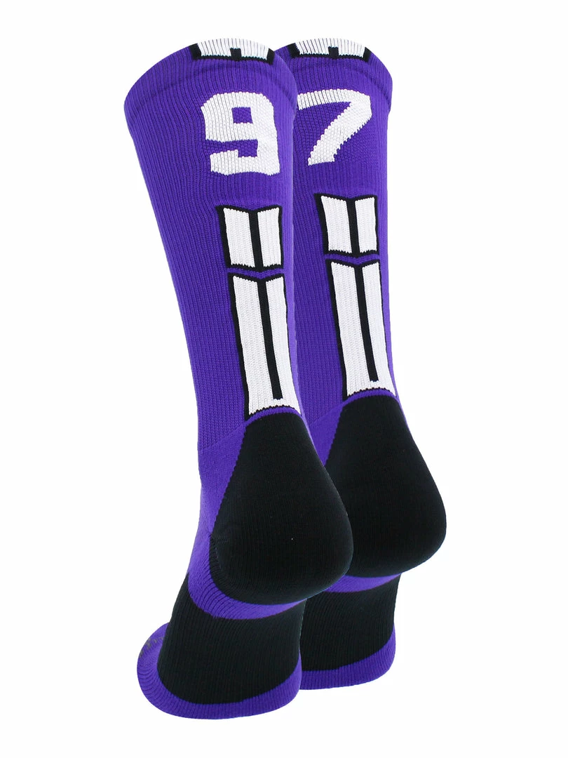 Brand new ๐ฅฐ MadSportsStuff Purple Player ID Custom Number Crew ๐งฆ Socks For ๐ Basketball Lacrosse Volleyball Boys And ๐ง Girls ๐ 32 MadSportsStuff Purple Player ID Custom Number Crew Socks For Basketball Lacrosse Volleyball Boys And Girls