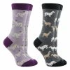 WHD Goat Socks For Women - Goat Lovers Gift - 2-Pack Crazy Socks - Crew