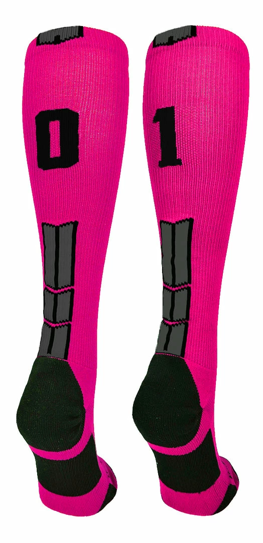 Best Sale ๐ MadSportsStuff โพ Baseball ๐งฆ Socks Neon Pink And Black Player ID Custom Number Over The Calf ๐งฆ Socks For ๐ฅ Softball โพ Baseball Football Boys And ๐ง Girls โจ 78 MadSportsStuff Baseball Socks Neon Pink And Black Player ID Custom Number Over The Calf Socks For Softball Baseball Football Boys And Girls