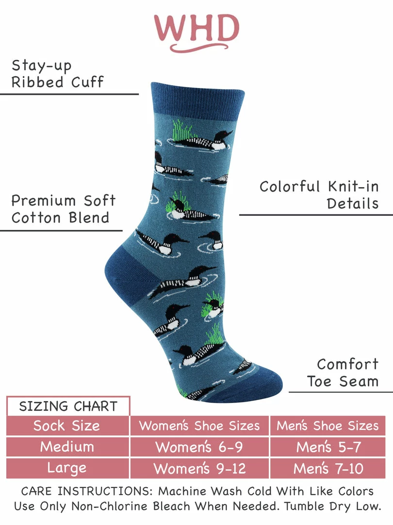 Discount ๐ WHD Loon Bird ๐งฆ Socks For ๐ฉ Women Gift For Bird Lovers ๐ 3 WHD Loon Bird Socks For Women Gift For Bird Lovers