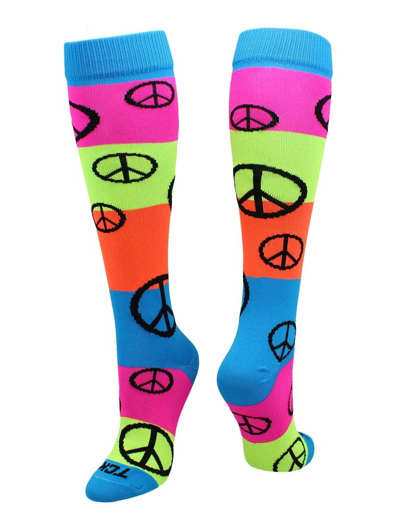 Best Pirce ๐ TCK Neon Rainbow Fun Print OTC ๐งฆ Socks ๐ฅ Softball ๐งฆ Socks ๐งจ 7 TCK Neon Rainbow Fun Print OTC Socks Softball Socks