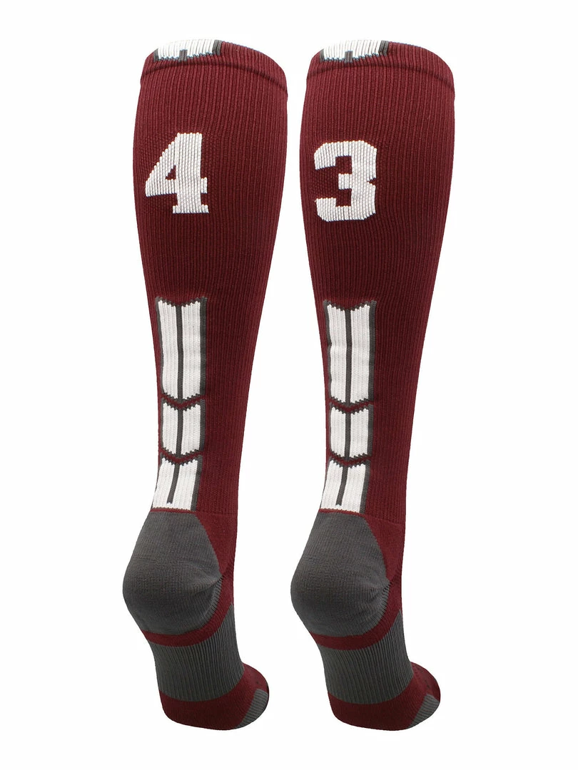 Best Sale ๐ MadSportsStuff ๐ฅ Softball ๐งฆ Socks Maroon Player ID Custom Number Over The Calf ๐งฆ Socks For ๐ฅ Softball โพ Baseball Football Boys And ๐ง Girls ๐คฉ 86 MadSportsStuff Softball Socks Maroon Player ID Custom Number Over The Calf Socks For Softball Baseball Football Boys And Girls