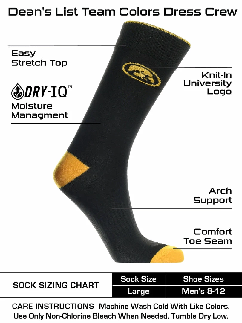 Best reviews of ๐ TCK All Schools Iowa Hawkeyes ๐ Dress ๐งฆ Socks Dean's List Crew Length ๐งฆ Socks โจ 3 TCK All Schools Iowa Hawkeyes Dress Socks Dean's List Crew Length Socks
