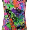 MadSportsStuff Keyhole Style Paint Splatter Foil Girls Gymnastics Leotard Leotards