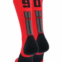 Promo ๐ MadSportsStuff Red And Black Player ID Custom Number Crew ๐งฆ Socks For ๐ Basketball Lacrosse Volleyball Boys And ๐ง Girls Volleyball ๐งฆ Socks โจ 143 MadSportsStuff Red And Black Player ID Custom Number Crew Socks For Basketball Lacrosse Volleyball Boys And Girls Volleyball Socks