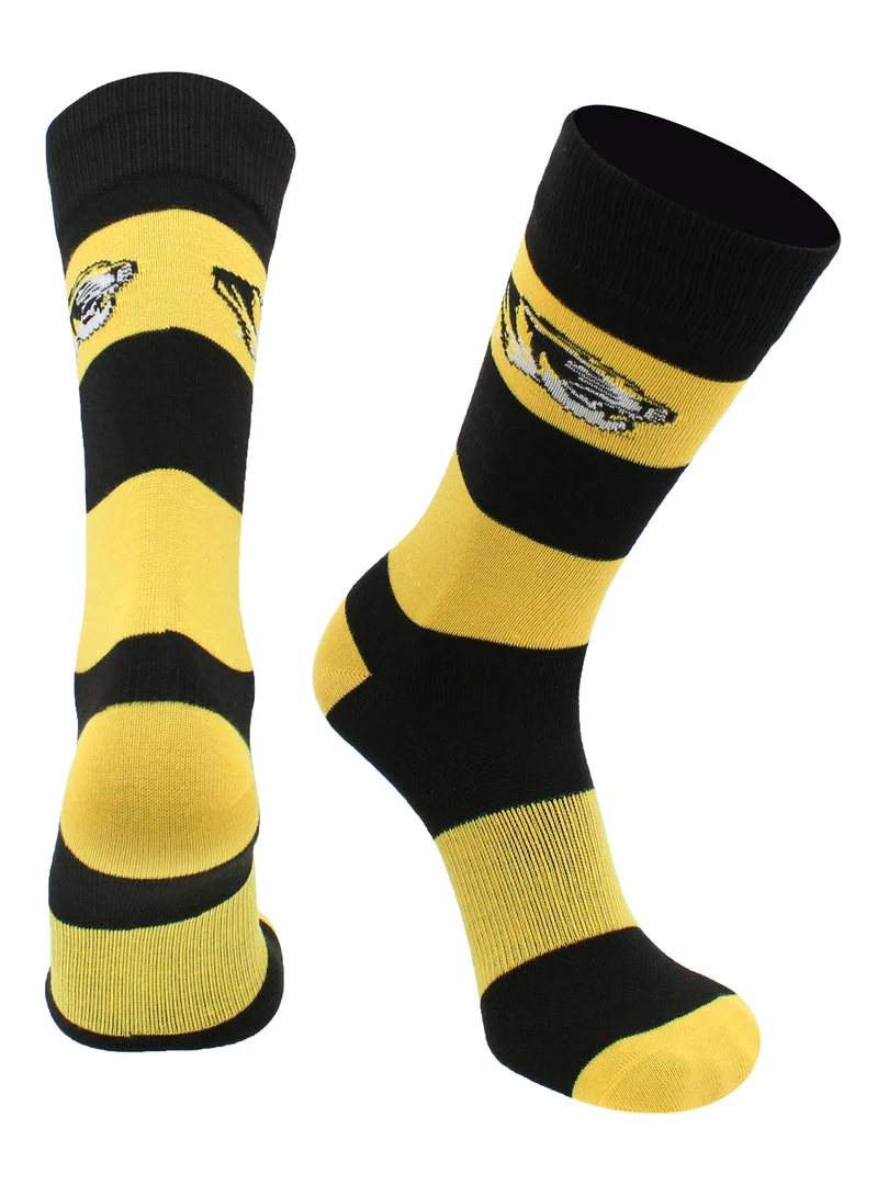 Outlet ❤️ TCK Missouri Tigers 🧦 Socks Game Day Striped Crew 🧦 Socks ⌛ 5 TCK Missouri Tigers Socks Game Day Striped Crew Socks