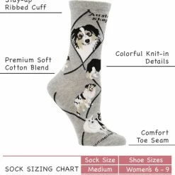New ๐ WHD Australian Shepherd ๐งฆ Socks For ๐ฉ Women Gift For ๐ Dog Lovers Crazy ๐งฆ Socks - Crew ๐ 7 WHD Australian Shepherd Socks For Women Gift For Dog Lovers Crazy Socks - Crew