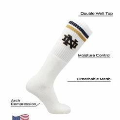 TCK University Of Notre Dame Socks Fighting Irish Throwback Tube Style