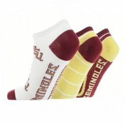 TCK Florida State Seminoles No Show Socks Full Field 3 Pack All Schools