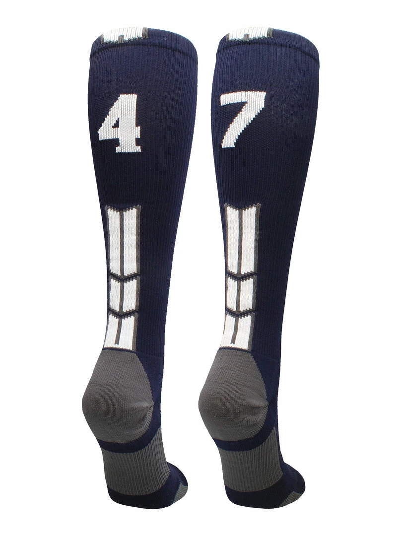 Best Sale ๐คฉ MadSportsStuff Navy Player ID Custom Number Over The Calf ๐งฆ Socks For ๐ฅ Softball โพ Baseball Football Boys And ๐ง Girls โจ 85 MadSportsStuff Navy Player ID Custom Number Over The Calf Socks For Softball Baseball Football Boys And Girls