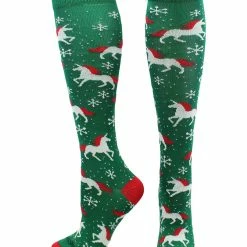 MadSportsStuff Softball Socks Christmas Unicorn Socks Over The Calf